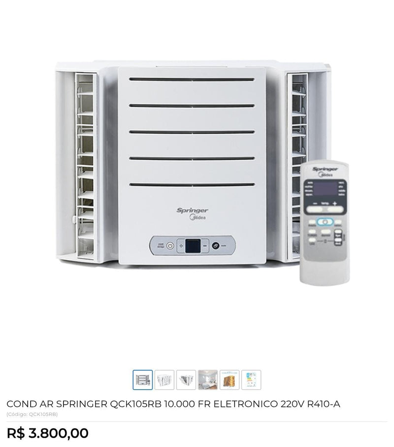 COND AR SPRINGER QCK105RB 10.000 FR ELETRONICO 220V R410-A