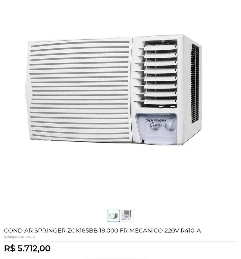 COND AR SPRINGER ZCK185BB 18.000 FR MECANICO 220V R410-A