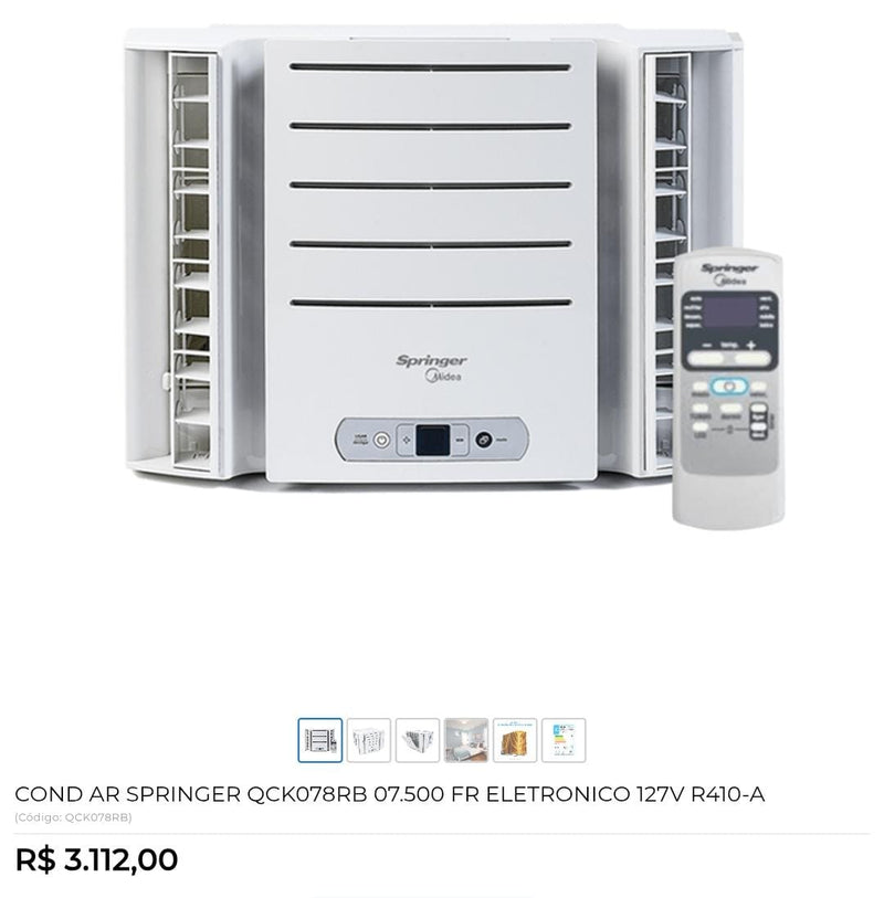 COND AR SPRINGER OCK078RB 07.500 FR ELETRONICO 127V R410-A