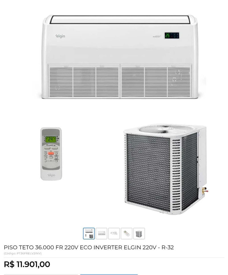PISO TETO 36.000 ER 220V ECO INVERTER ELGIN 220V - R-32
