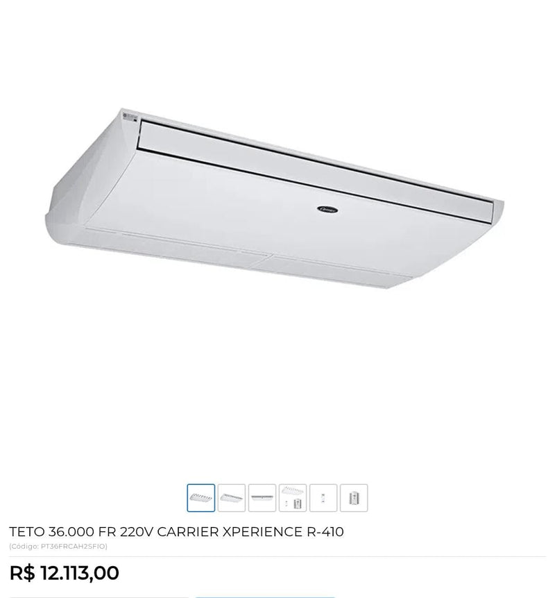 TETO 36.000 FR 220V CARRIER XPERIENCE R-410