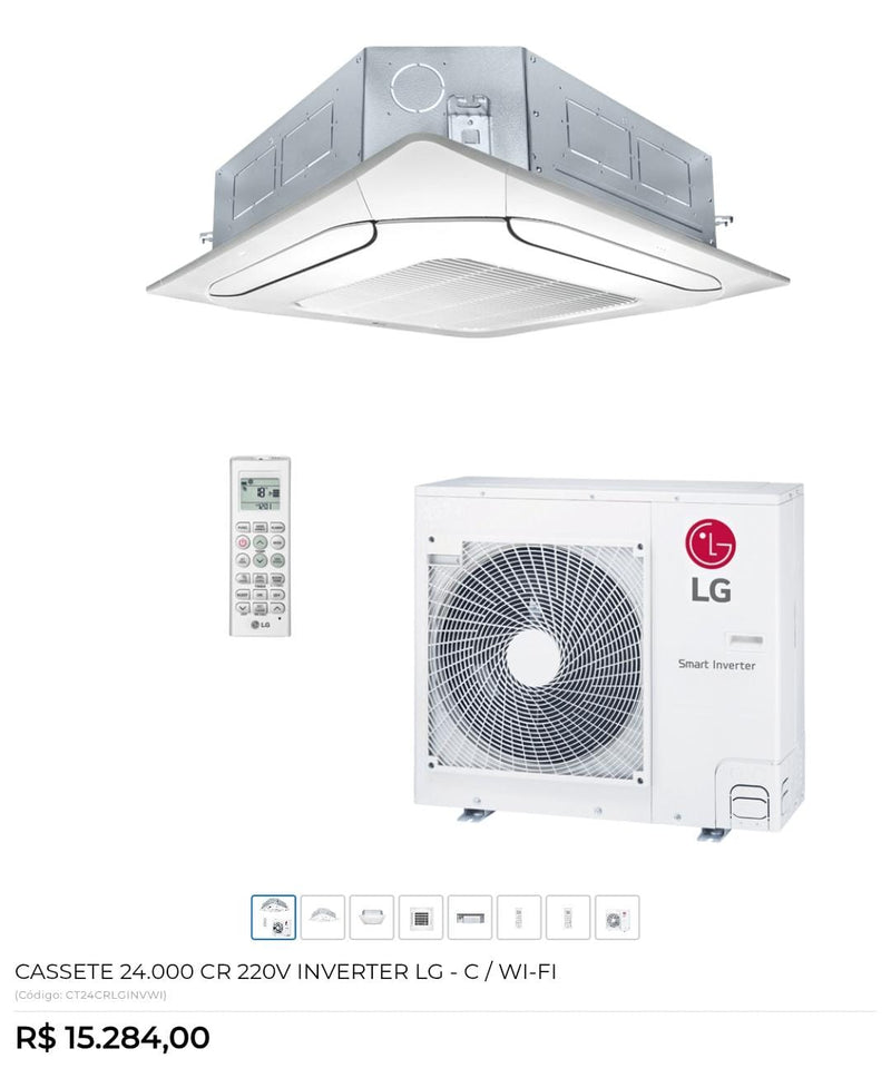 CASSETE 24.000 CR 220V INVERTER LG - C/ WI-FI