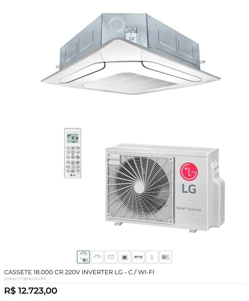 CASSETE 18.000 CR 220V INVERTER LG - C/ WI-FI