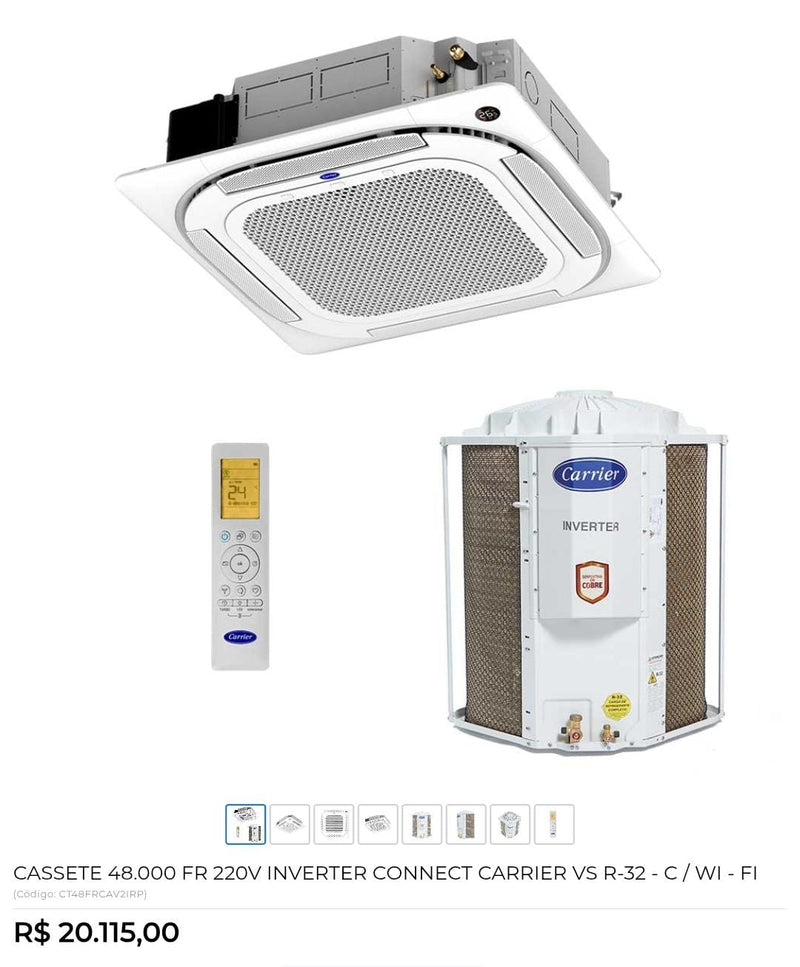 CASSETE 48.000 FR 220V INVERTER CONNECT CARRIER VS R-32 - C/ WI - FI