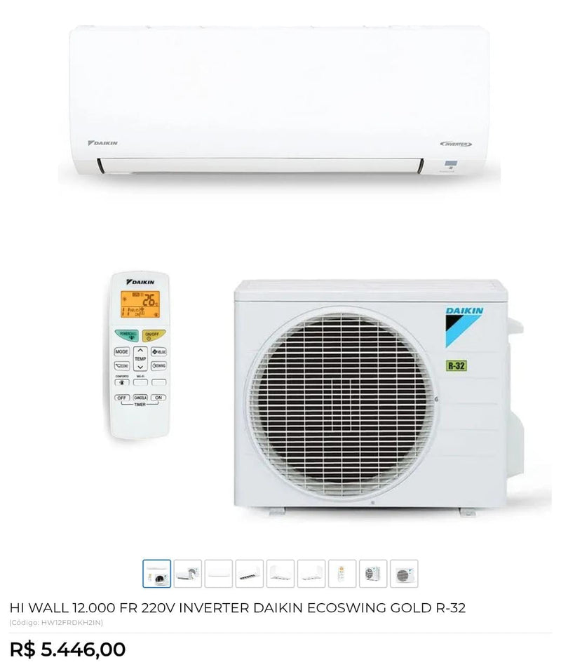 HI WALL 12.000 FR 220V INVERTER DAIKIN ECOSWING GOLD R-32