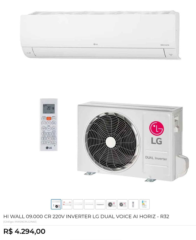 HI WALL 09.000 CR 220V INVERTER LG DUAL VOICE AI HORIZ - R32