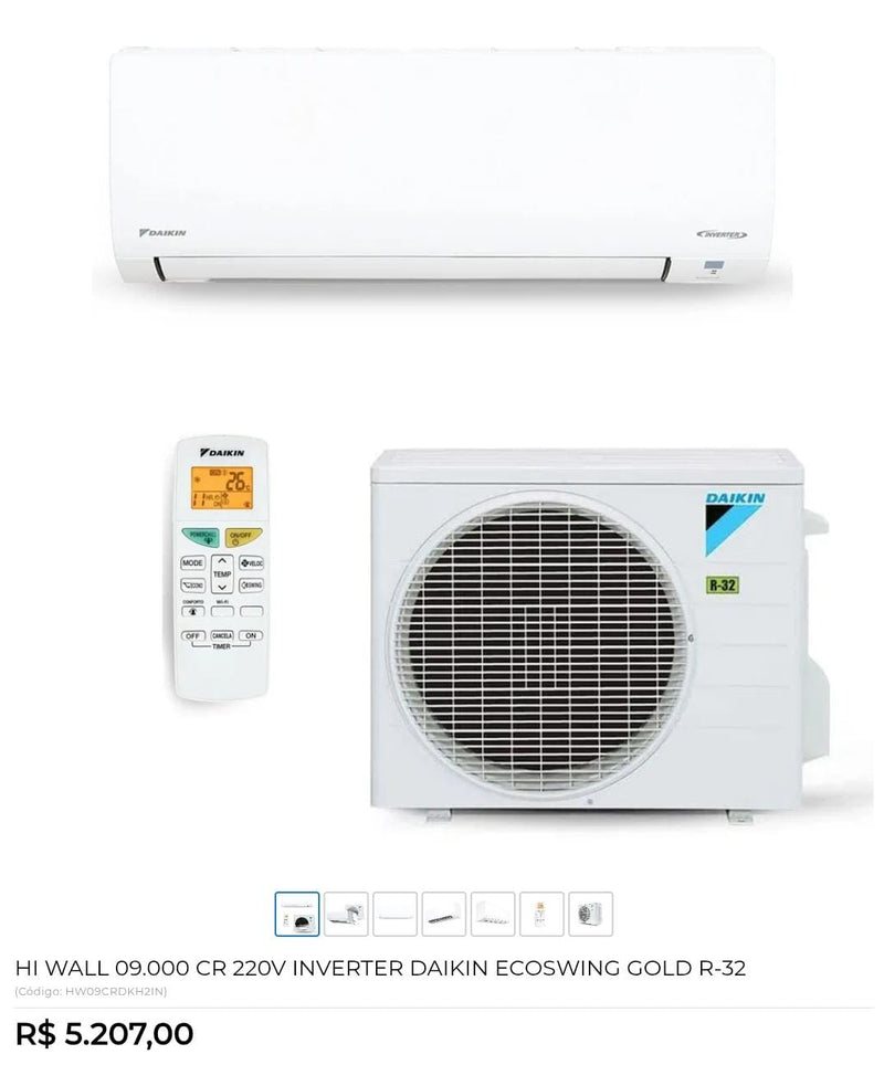 HI WALL 09.000 CR 220V INVERTER DAIKIN ECOSWING GOLD R-32