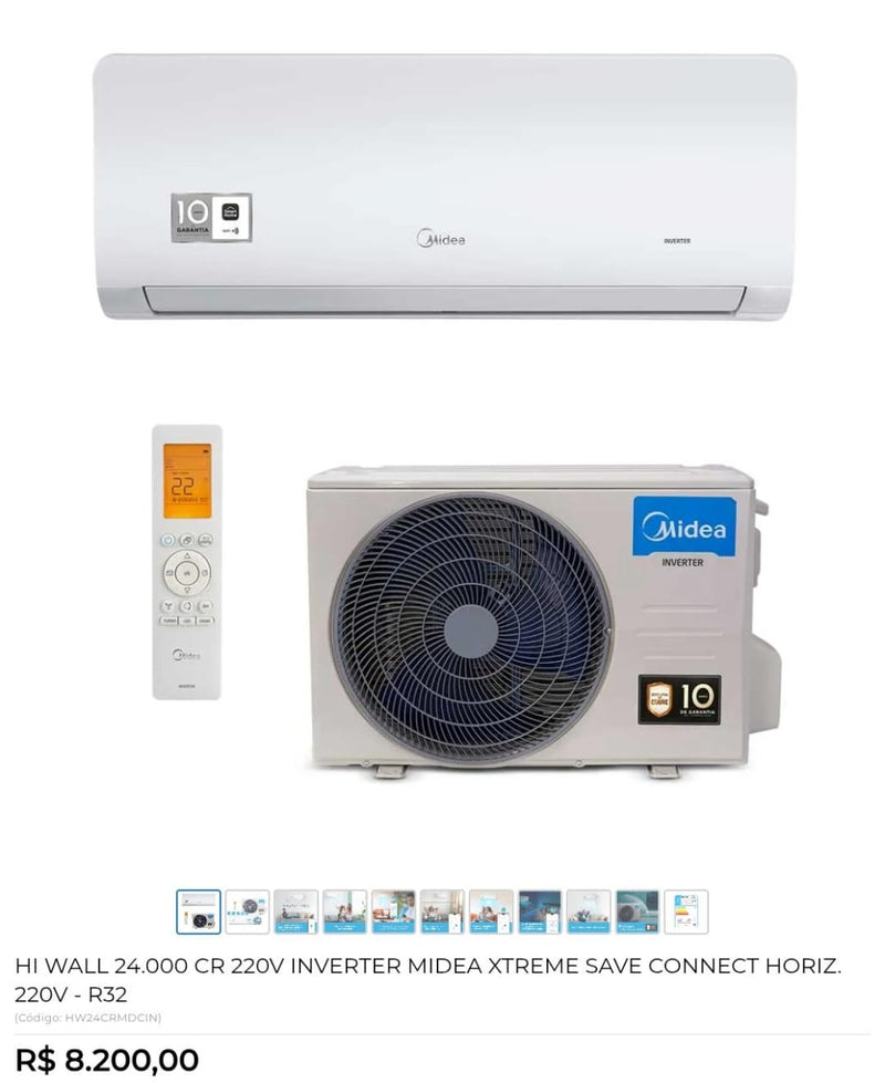 HI WALL 24.000 CR 220V INVERTER MIDEA XTREME SAVE CONNECT – R32