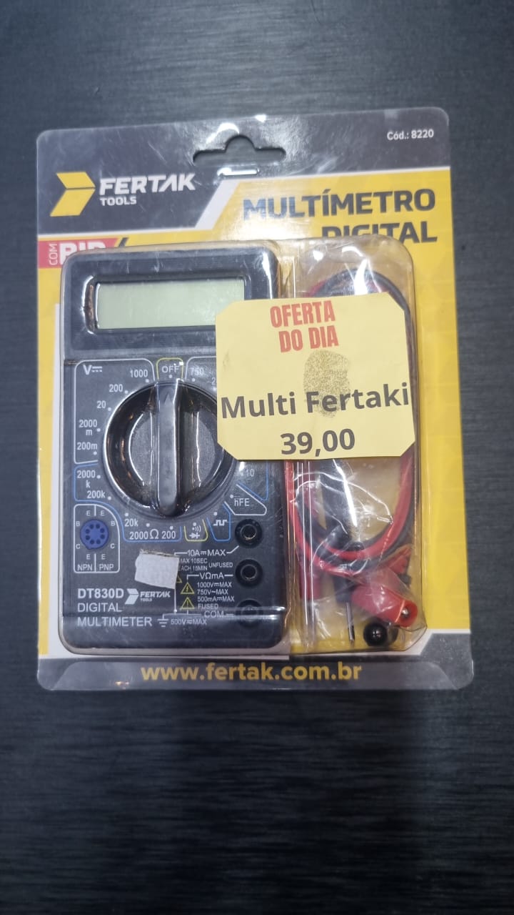 Multímetro Digital Profissional Com Bip Portátil A Bateria FERTAK TOOLS
